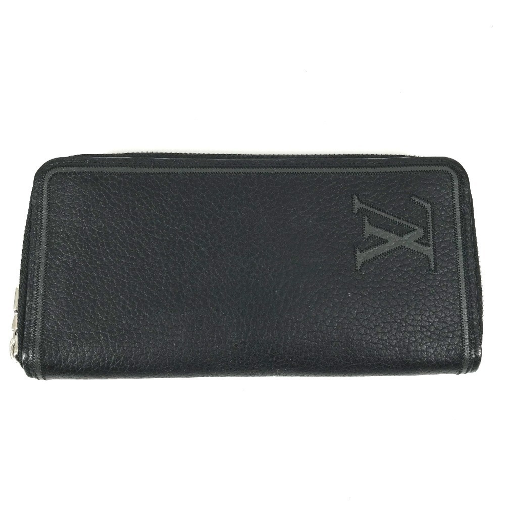 Louis Vuitton M68228 Lv Logo Vertical Zippy Wallet Long Round Zipper Taurillo...